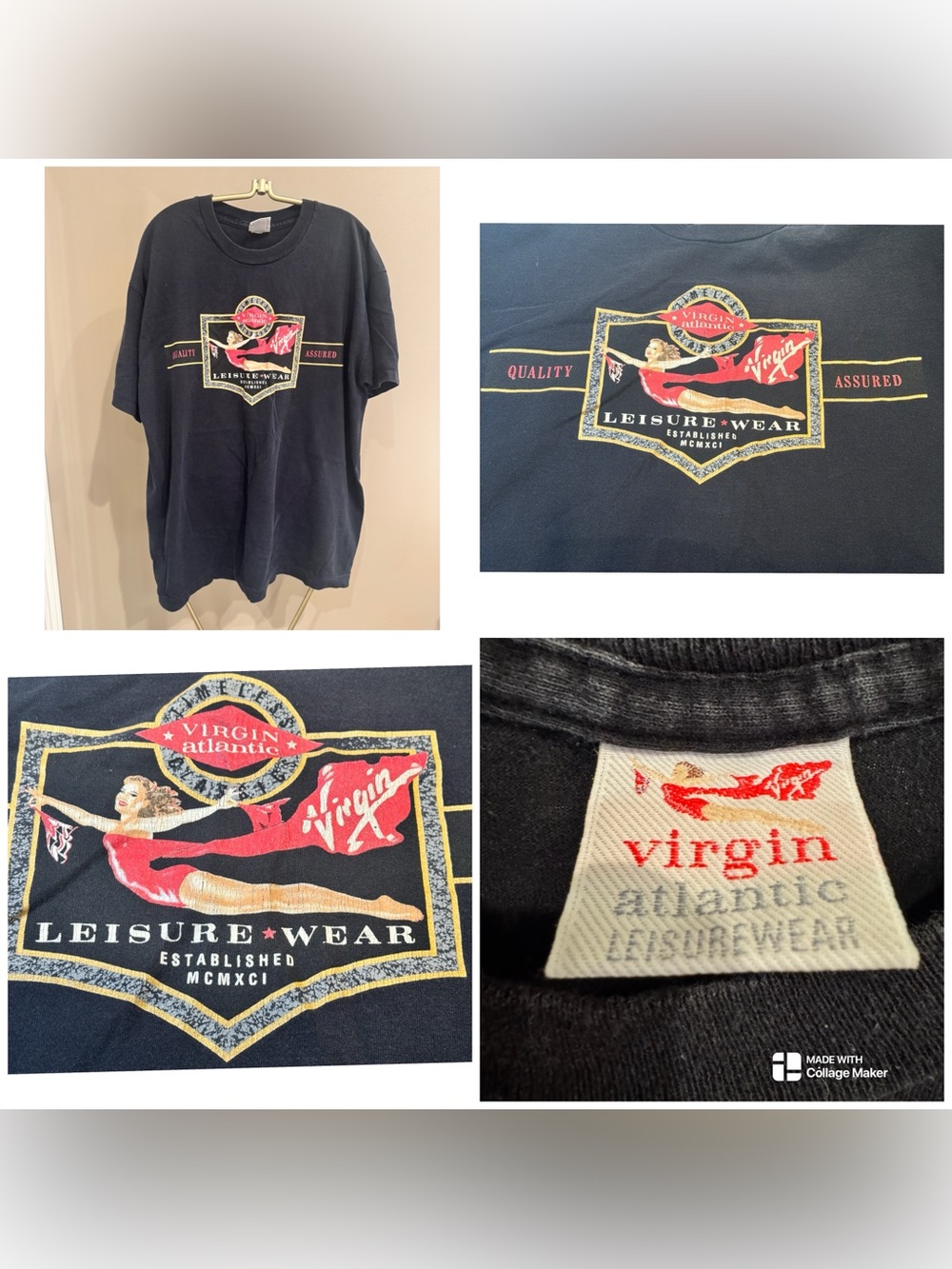 Vintage 90s Virgin Atlantic Airline T-Shirt